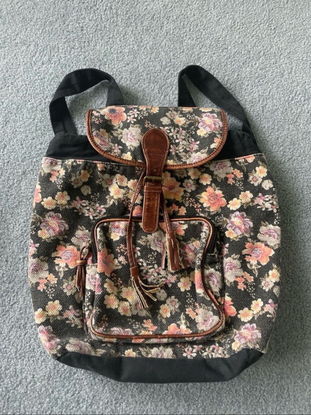 Boho Floral Canvas Backpack bought at Tillys